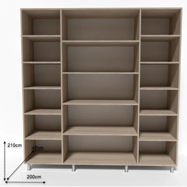 Dulap Smartex N9 200 x 47 x 210 / DSP / Stejar deschis photo 2 Dulap Smartex N9 200 x 47 x 210 / DSP / Stejar deschis photo 2