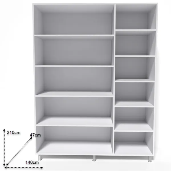 Шкаф Smartex N9 140 x 47см x 210 / ДСП / White photo 2 Шкаф Smartex N9 140 x 47см x 210 / ДСП / White photo 2