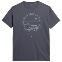 Tricou pentru bărbați 4F 4Fss23ttshm365 100% bumbac/ Gray