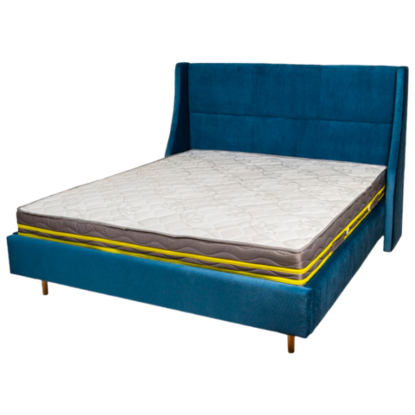 Кровать Mobilier Vera-2 160 x 200 см/ ЛДСП/ Blue photo 1