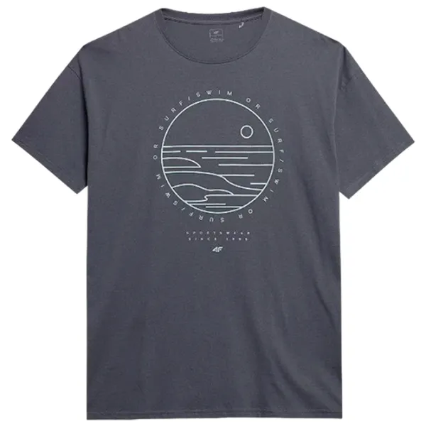 Tricou pentru bărbați 4F 4Fss23ttshm365 100% bumbac/ Gray photo 1