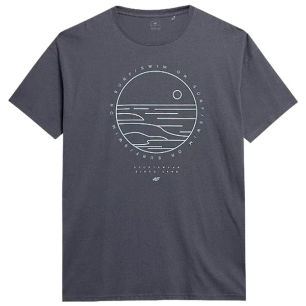 Tricou pentru bărbați 4F 4Fss23ttshm365 100% bumbac/ Gray photo 1