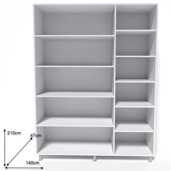 Шкаф Smartex N9 140 x 47см x 210 / ДСП / White photo 2 Шкаф Smartex N9 140 x 47см x 210 / ДСП / White photo 2