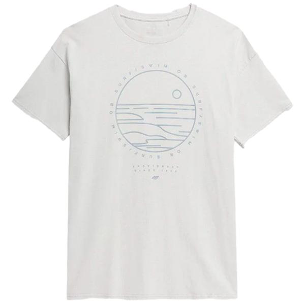 Tricou pentru bărbați 4F 4Fss23ttshm365 100% bumbac/ Light Gray photo 1