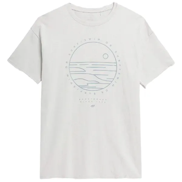Tricou pentru bărbați 4F 4Fss23ttshm365 100% bumbac/ Light Gray photo 1