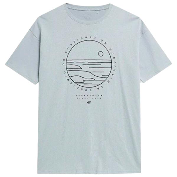 Tricou pentru bărbați 4F 4Fss23ttshm365 100% bumbac/ Mint photo 1