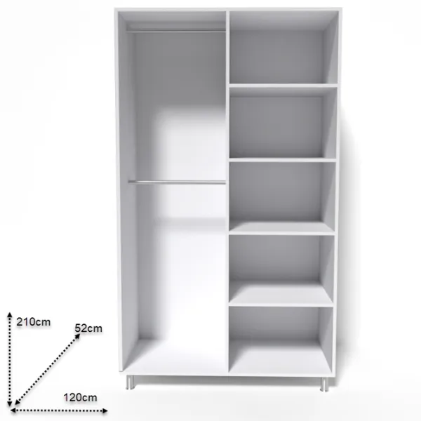 Шкаф Smartex N7 120 x 52см x 209 / ДСП / White photo 2