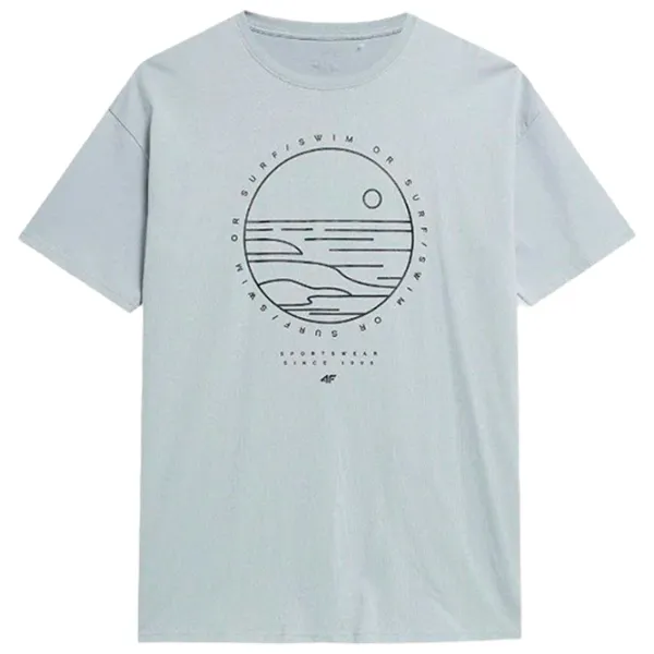 Tricou pentru bărbați 4F 4Fss23ttshm365 100% bumbac/ Mint photo 1