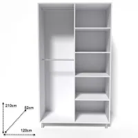 Шкаф Smartex N7 120 x 52см x 209 / ДСП / White photo 2