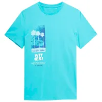 Tricou pentru bărbați 4F 4Fss23ttshm361 100% bumbac/ Blue