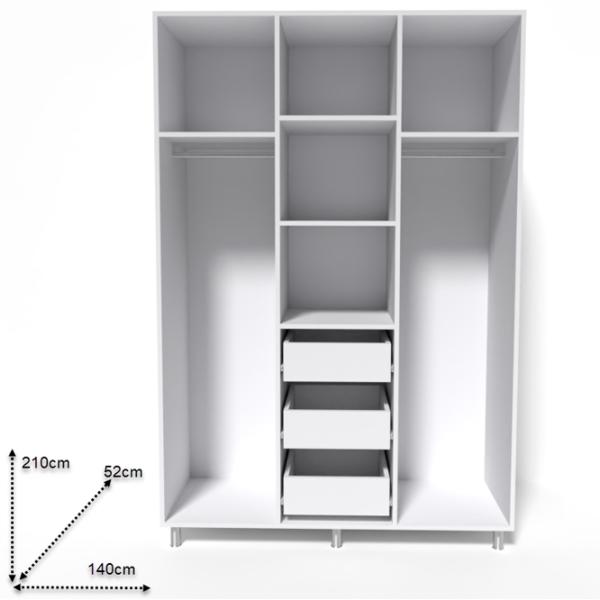 Шкаф Smartex N12 140 x 52см x 210 / ДСП / White photo 2