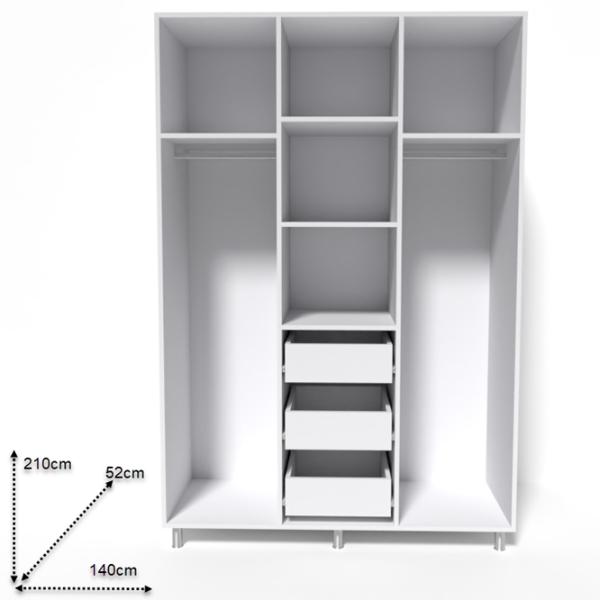 Шкаф Smartex N12 140 x 52см x 210 / ДСП / White photo 2