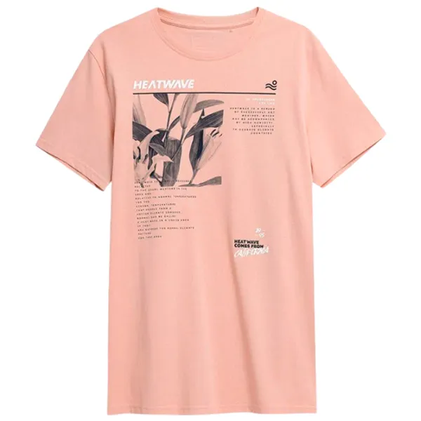 Футболка для мужчин 4F 4Fss23ttshm356 100% хлопок/ Кораловый photo 1