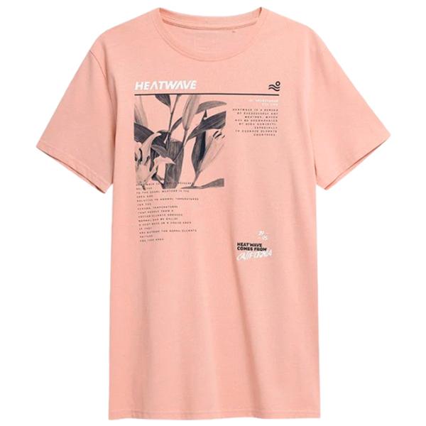 Футболка для мужчин 4F 4Fss23ttshm356 100% хлопок/ Кораловый photo 1