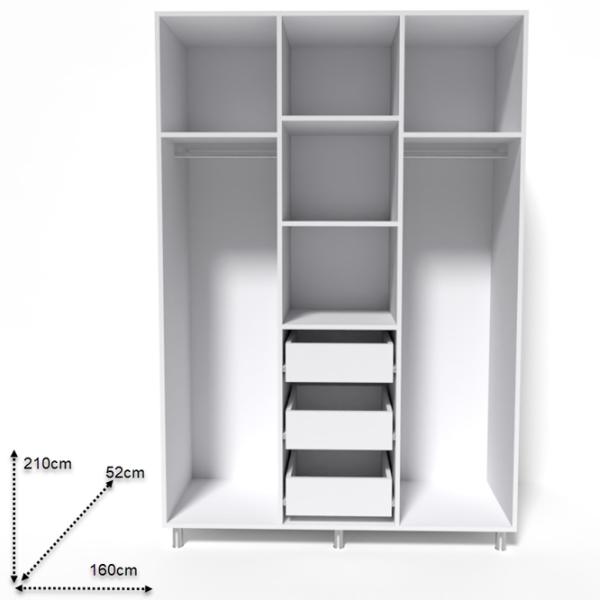 Шкаф Smartex N12 160 x 52см x 210 / ДСП / White photo 2