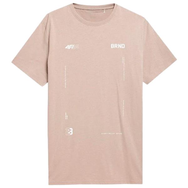 Tricou pentru bărbați 4F 4Fss23ttshm311 100% bumbac/ Brown photo 1