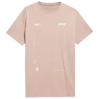 Tricou pentru bărbați 4F 4Fss23ttshm311 100% bumbac/ Brown