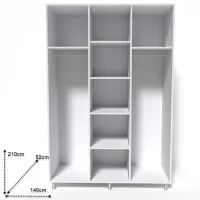 Шкаф Smartex N8 140 x 52см x 209 / ДСП / White photo 2