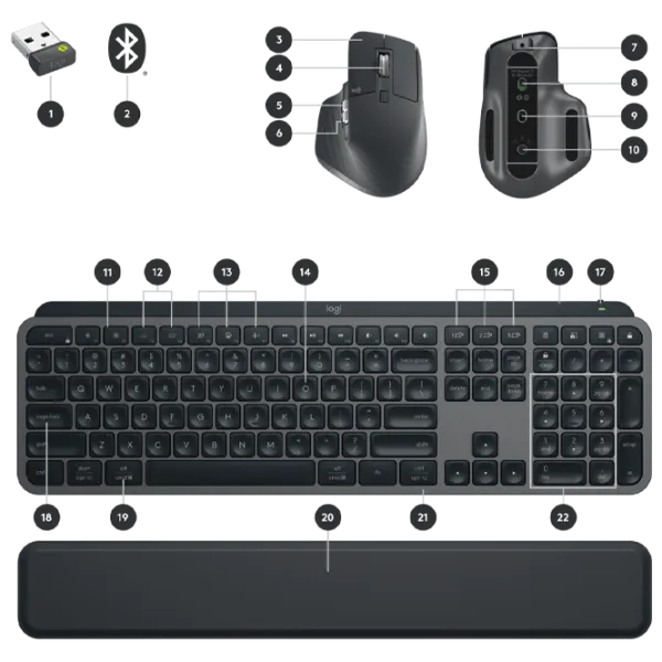 Набор Logitech MX Keys Combo for Business Gen 2 Беспроводные/ Графитовый photo 4