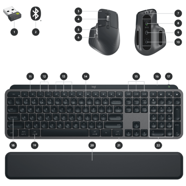 Набор Logitech MX Keys Combo for Business Gen 2 Беспроводные/ Графитовый photo 4