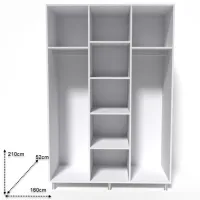 Dulap Smartex N8 160 x 52 x 209 / DSP / White photo 2