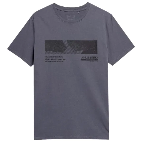 Футболка для мужчин 4F 4Fss23ttshm308 100% хлопок/ Серый photo 1