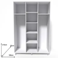 Dulap Smartex N8 160 x 52 x 209 / DSP / White photo 2