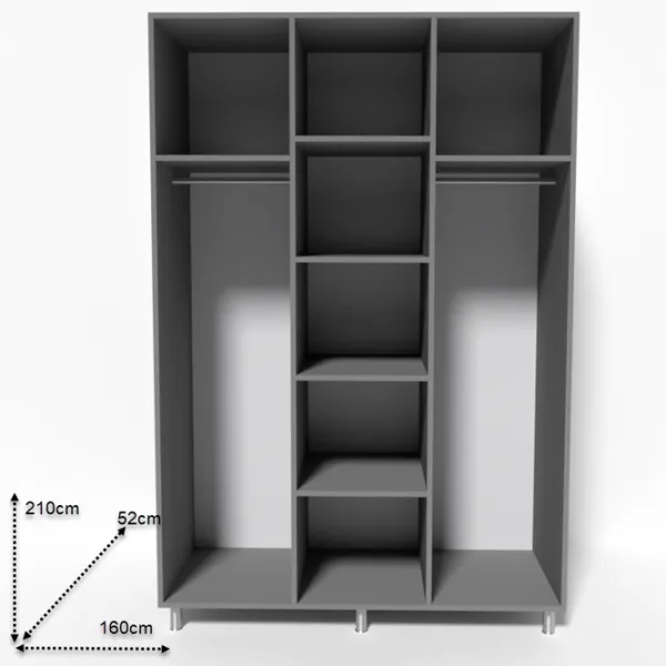 Dulap Smartex N8 160 x 52 x 209 / DSP / Grafit photo 2 Dulap Smartex N8 160 x 52 x 209 / DSP / Grafit photo 2