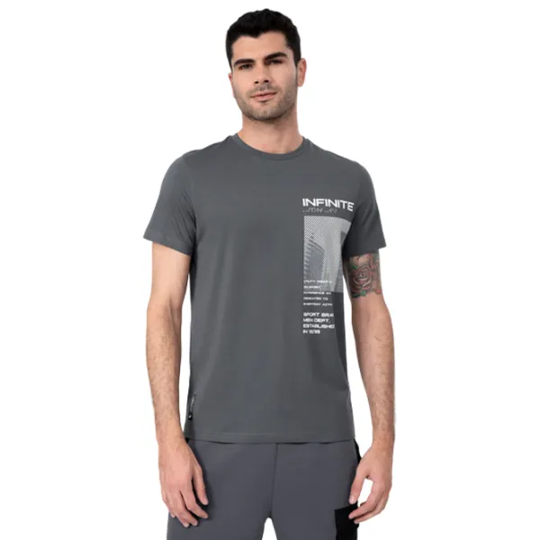 Tricou pentru bărbați 4F 4Fss23ttshm308 100% bumbac/ Gray photo 3