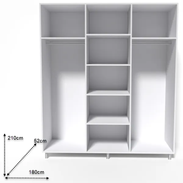 Dulap Smartex N8 180 x 52 x 209 / DSP / White photo 2