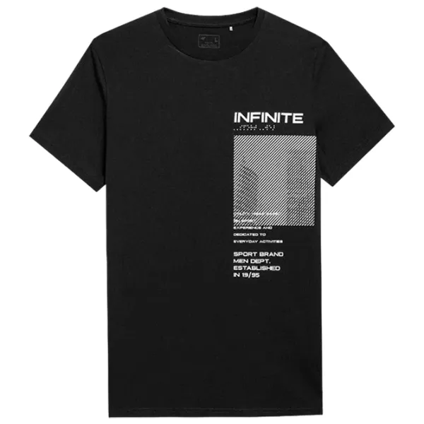 Футболка для мужчин 4F 4Fss23ttshm306 100% хлопок/ Black photo 1