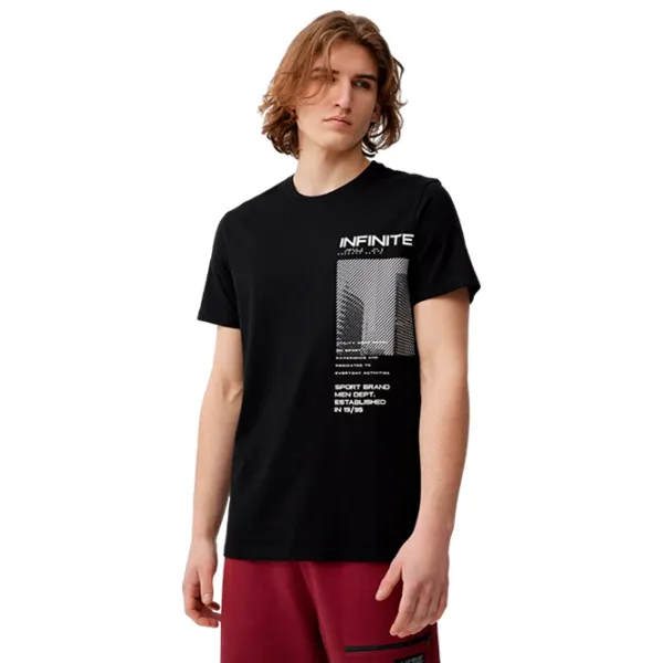 Футболка для мужчин 4F 4Fss23ttshm306 100% хлопок/ Black photo 3