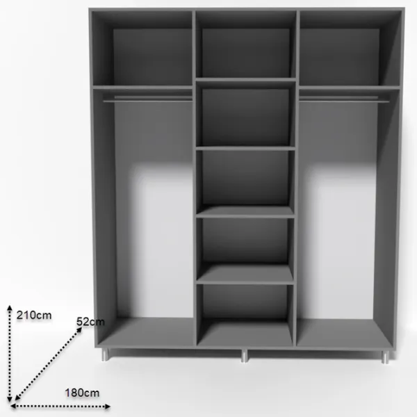 Dulap Smartex N8 180 x 52 x 209 / DSP / Grafit photo 2 Dulap Smartex N8 180 x 52 x 209 / DSP / Grafit photo 2