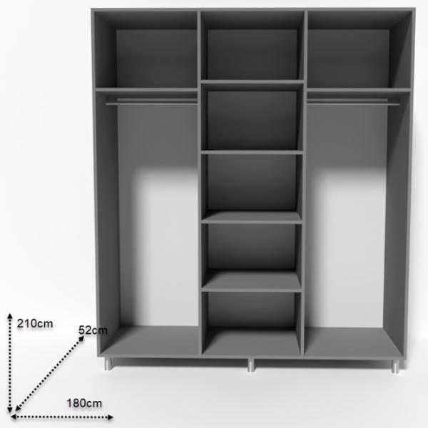 Dulap Smartex N8 180 x 52 x 209 / DSP / Grafit photo 2 Dulap Smartex N8 180 x 52 x 209 / DSP / Grafit photo 2