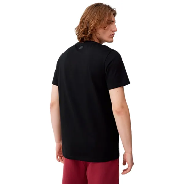 Футболка для мужчин 4F 4Fss23ttshm306 100% хлопок/ Black photo 4