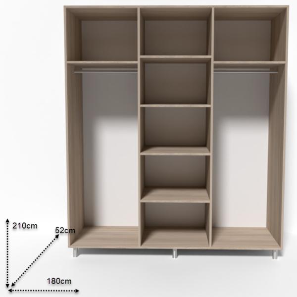 Dulap Smartex N8 180 x 52 x 209 / DSP / Stejar deschis photo 2 Dulap Smartex N8 180 x 52 x 209 / DSP / Stejar deschis photo 2