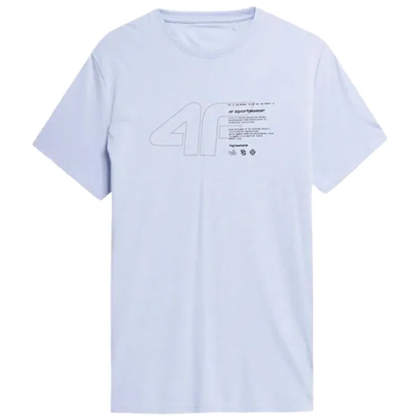Футболка для мужчин 4F Fss23ttshm303 100% хлопок/ Светло-синий photo 1