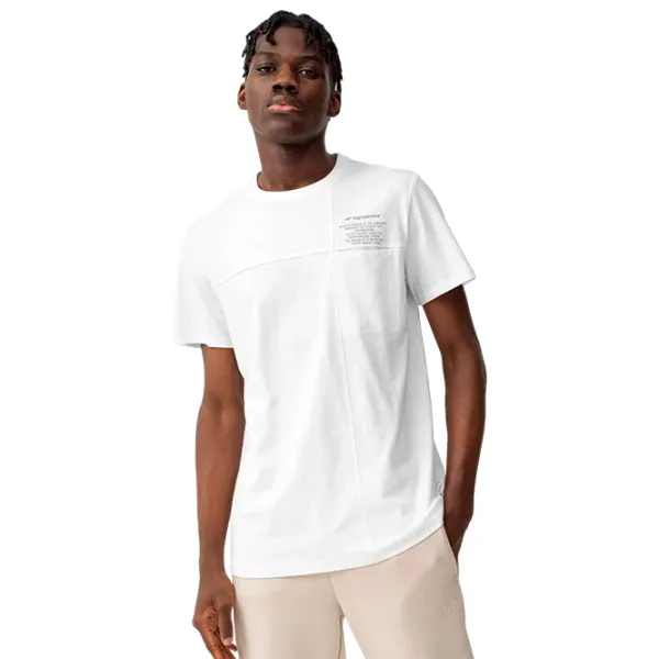 Tricou pentru bărbați 4F 4Fss23ttshm299 100% bumbac/ White photo 1