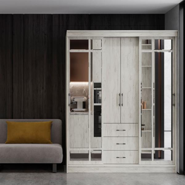 Dulap ML-Mobila Diplomat 1700 170 x 55 x 210 / DSP / Stejar Craft Alb photo 2 Dulap ML-Mobila Diplomat 1700 170 x 55 x 210 / DSP / Stejar Craft Alb photo 2