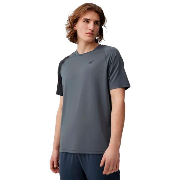 Tricou pentru bărbați 4F 4Fss23tftsm405 12% elastan/ Gray photo 2