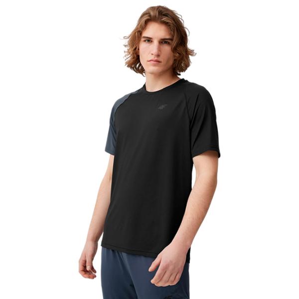 Tricou pentru bărbați 4F 4Fss23tftsm405 12% elastan/ Black photo 3