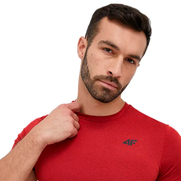 Tricou pentru bărbați 4F 4Fss23tftsm260 15% lyocell/ Red photo 2