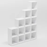 Etajeră Smartex Box Set 415 200.8 x 166 x 31 cm/ PAL/ White photo 2