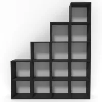 Etajeră Smartex Box Set 415 200.8 x 166 x 31 cm/ PAL/ Black photo 2