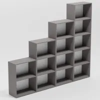 Etajeră Smartex Box Set 600 200.8 x 240 x 31 cm/ PAL/ Graphite photo 3