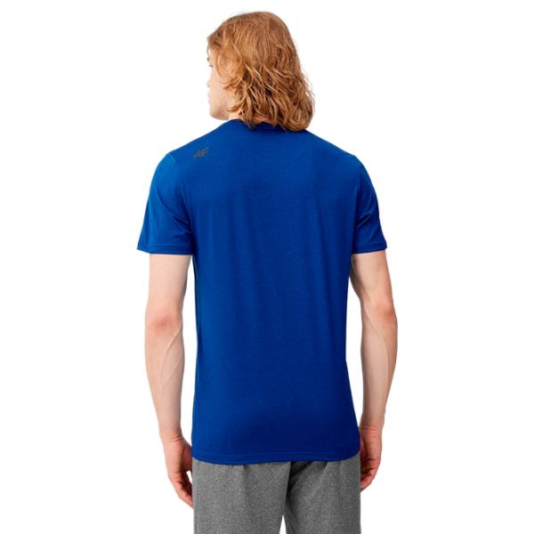 Tricou pentru bărbați 4F 4Fss23tftsm260 15% lyocell/ Blue photo 4