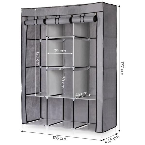 Стеллаж Modern Home PJJSC002 177 x 126 x 43.5см cm/ Холст/ Серый photo 3 Стеллаж Modern Home PJJSC002 177 x 126 x 43.5см cm/ Холст/ Серый photo 3