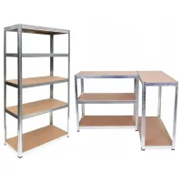 Etajeră TopEshop G9040 180 x 90 x 40 cm/ MDF/ Silver photo 3