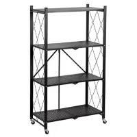 Etajeră TopEshop FS004 127 x 72 x 34 cm/ Metal/ Black