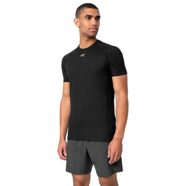 Tricou pentru bărbați 4F 4Fss23tftsm171 90% poliester/ Black photo 2